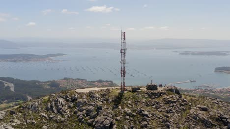 cautivador establecimiento de disparo sobre la zona costera de la ría de arousa