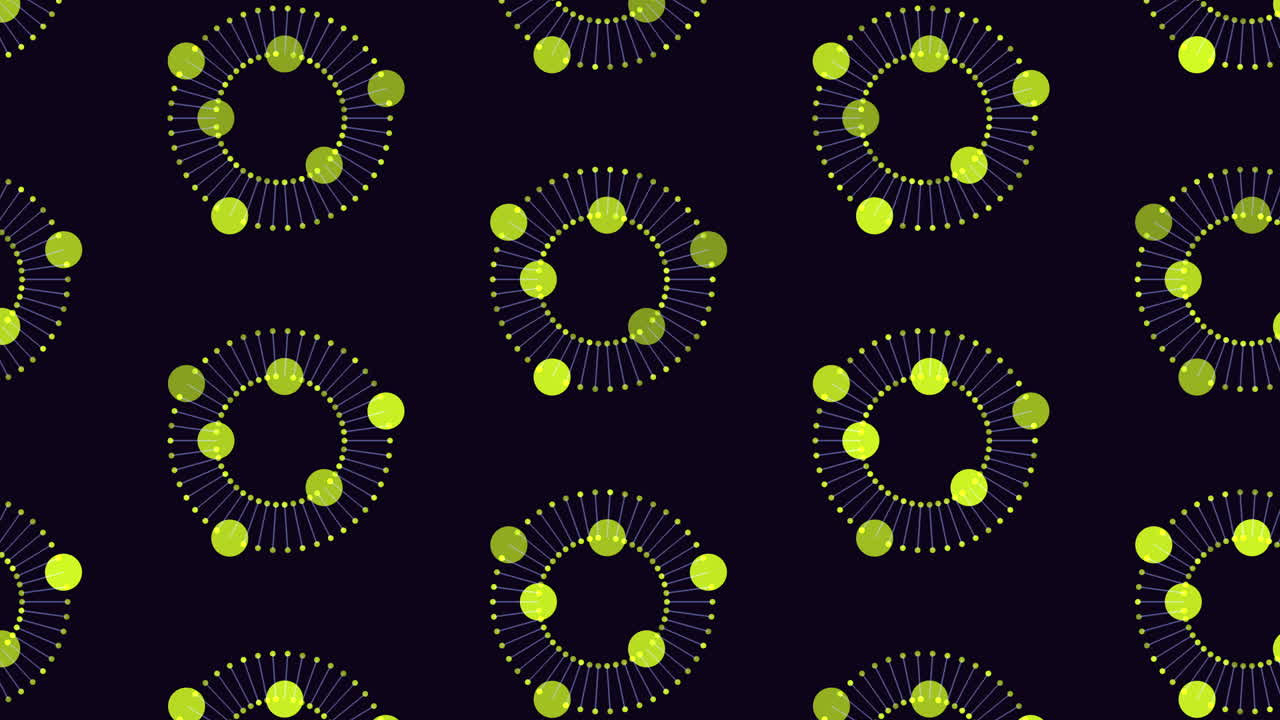 Futuristic rings pattern with bright color on black gradient