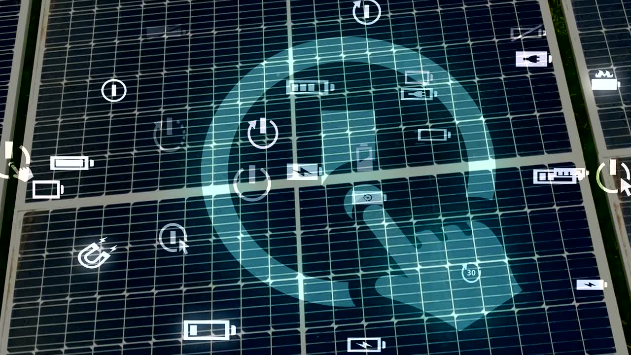 paneles solares con una superposición de gráficos futuristas en kenia