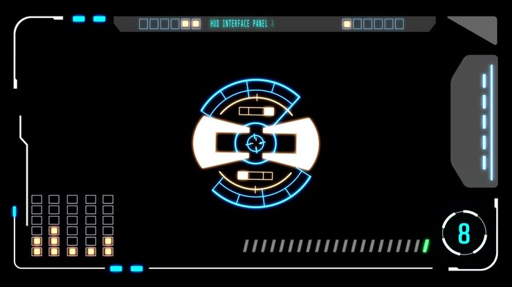 Panel Layar Antarmuka Kontrol Pengguna Monitor Target Elemen Futuristik HUD