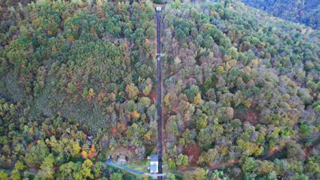 aerial view of soulom hydroelectricity in lush french pyrenees