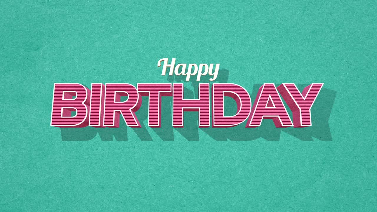 simple y elegante felicitación de cumpleaños con letras recortadas en fondo azul