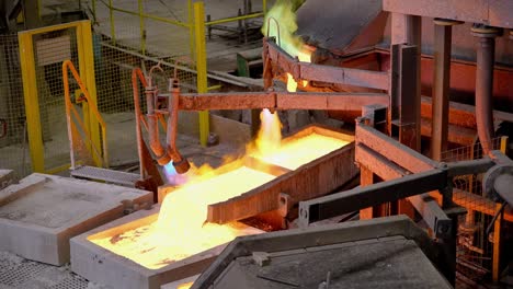 pouring molten metal into a mold