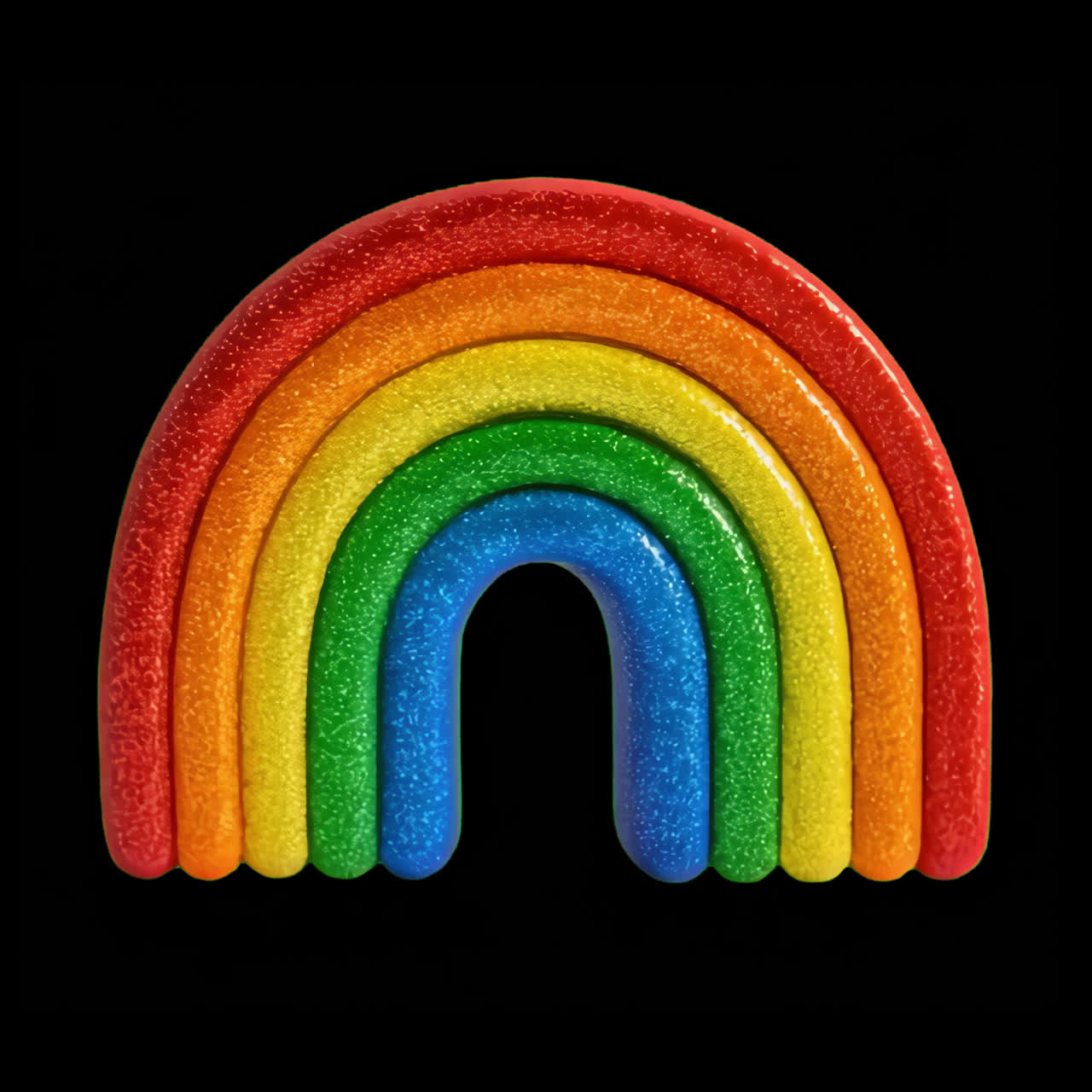 Colorful vibrant rainbow arch animation isolated asset, transparent 4K video, alpha channel, ProRes