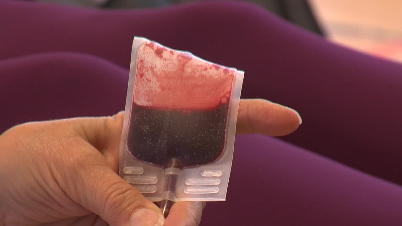 Blood Donation: Close-up of a Blood Bag