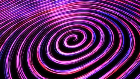rayos de luz de neón brillantes giran girando en un remolino de vórtice en espiral - animación de fondo de movimiento de bucle sin costuras de 4k