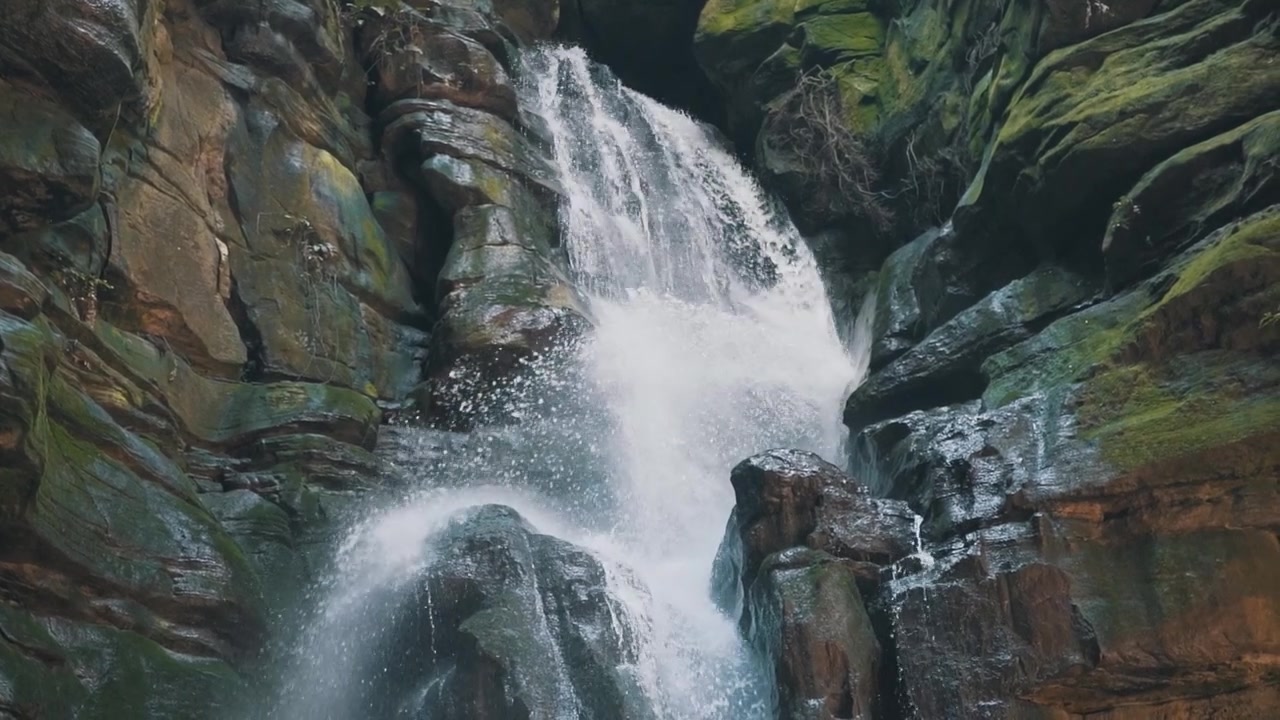 Spectacular brazilian cave waterfall in slow motion