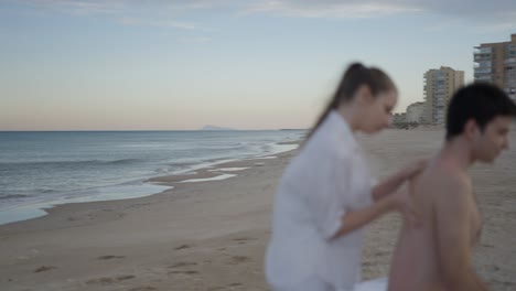 beach scene and massage