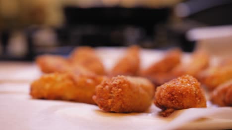 close-up on croquettes lying on a plate