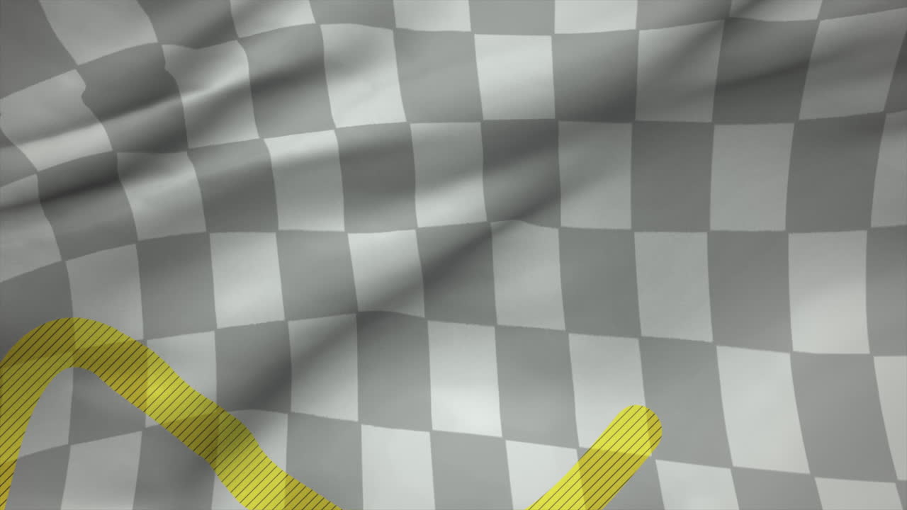 체크 무늬에 줄무늬가 있는 화려한 스포츠 경주 깃발