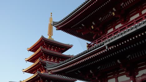 cinematic slow motion slider reveal of pagoda tower at senso-ji shrine