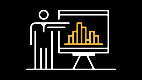 business presentation ideas line icon animation with alpha