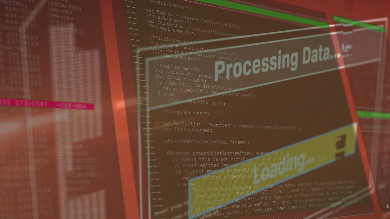 анимация обработки данных на экранах