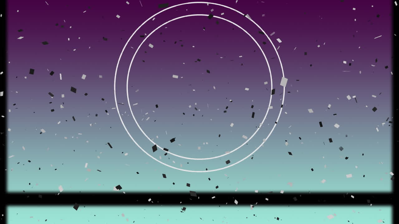 animación de círculos giratorios con fallo en fondo azul