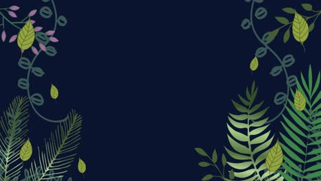 animación de plantas sobre un fondo azul oscuro