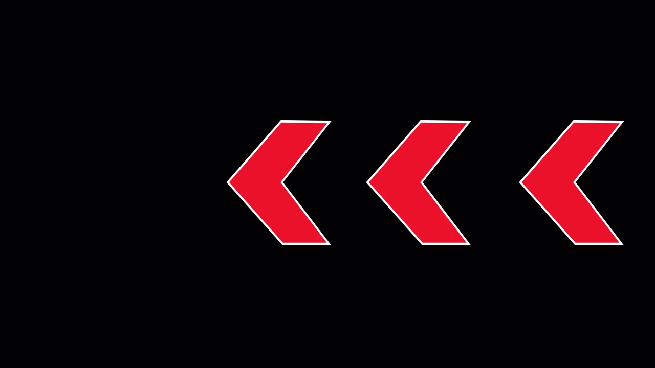 Animated Red Chevron Arrows Sliding Across Black Screen