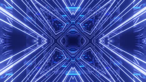 glow sci fi symmetrical construction. vj loop trendy neon tunnel. hi tech neon tunel. sci-fi flight through cyberspace with symmetry. video game or vj night club background with neon light.
