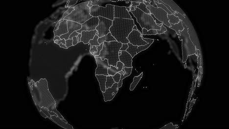 Zambia-Country-alpha-for-editing-Data-analysis-Technology-Globe-rotating,-Cinematic-video-showcases-a-digital-globe-rotating,-zooming-in-on-Zambia-country-alpha-for-editing-template