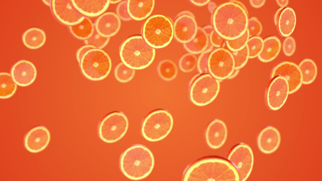 오렌지색 바탕에 시트루스 조각