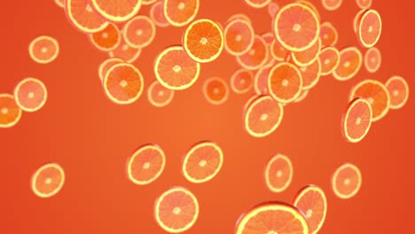 rebanadas de cítricos sobre un fondo naranja