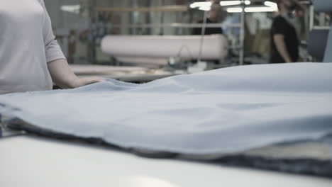 fabric handling in a clothing factory