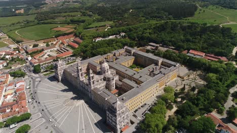 aerial view of the national palace of mafra in portugal