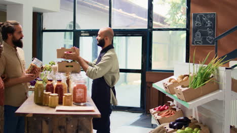 people shopping for organic products