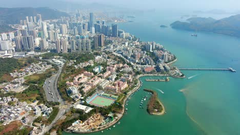 vista aérea sobre el horizonte de shenzhen en un hermoso día claro