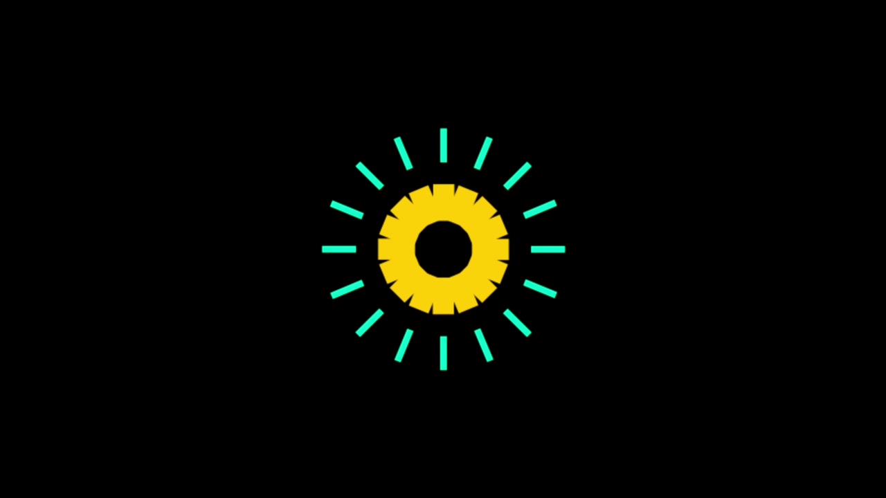 Animation colorful geometric shape isolate on black background.