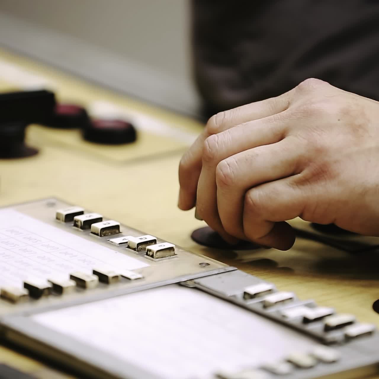 Hands on the control panel