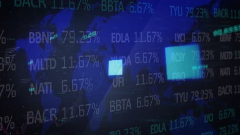 Animación-Del-Procesamiento-De-Datos-Y-Carga-De-Cuadrados-Sobre-El-Mapa-Mundial