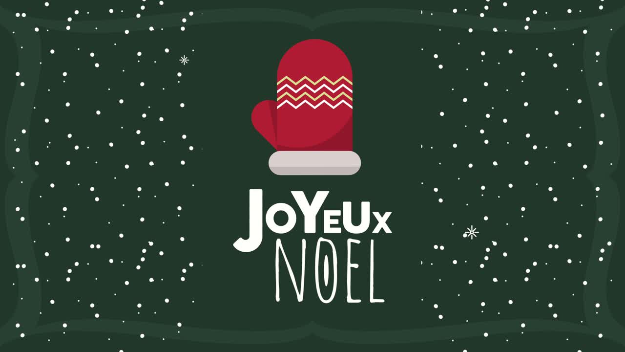 lettres de joyeux noël avec animation de gants