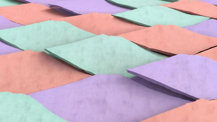 Abstract Animation of Wavy Pastel Colored Paper Tiles