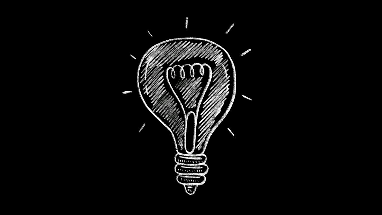 animación dibujada a mano de la bombilla con canal alfa