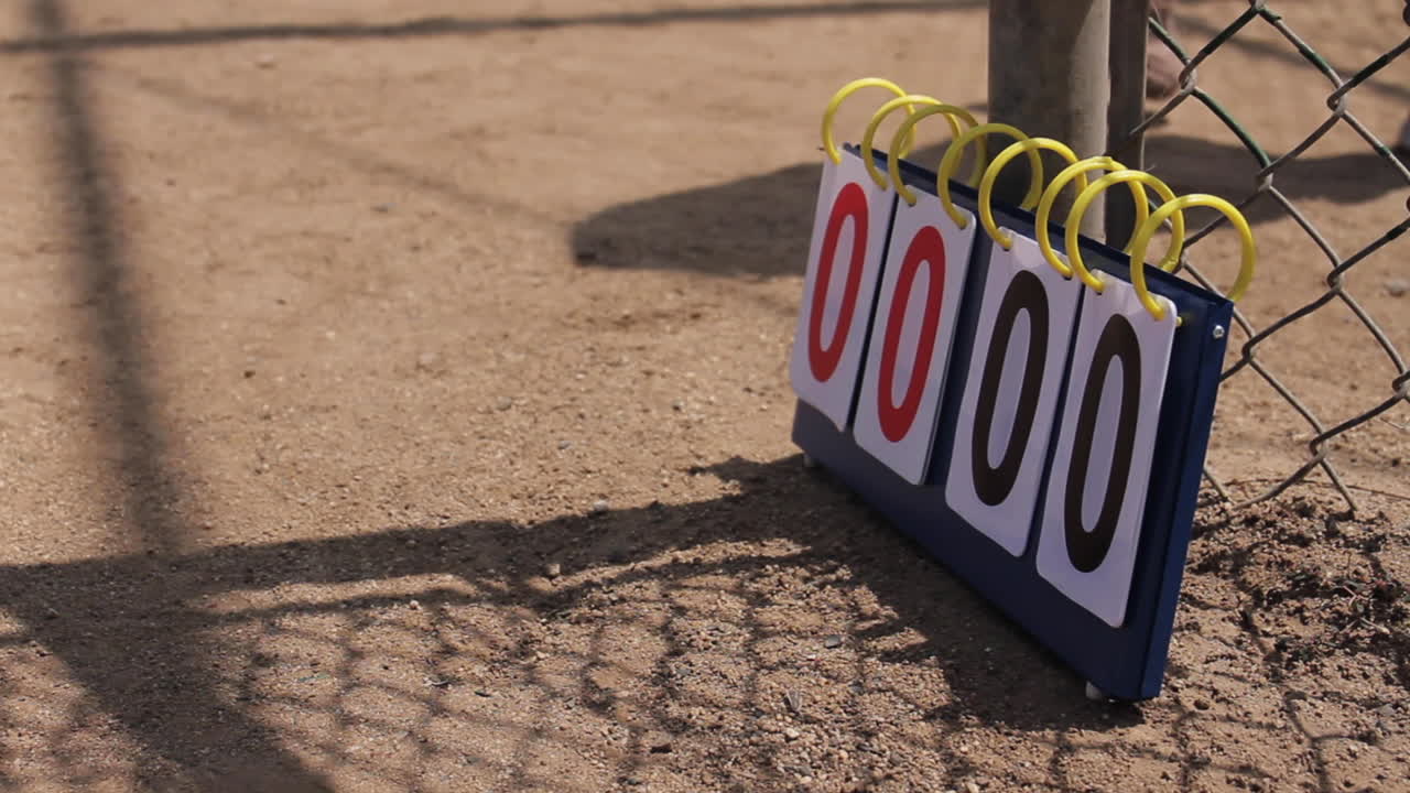 Baseball Scoreboard on a Field
