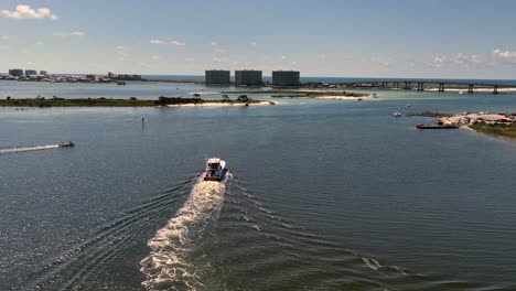 Aerial-view-of-Perdido-Pass-in-Orange-Beach,-Alabama