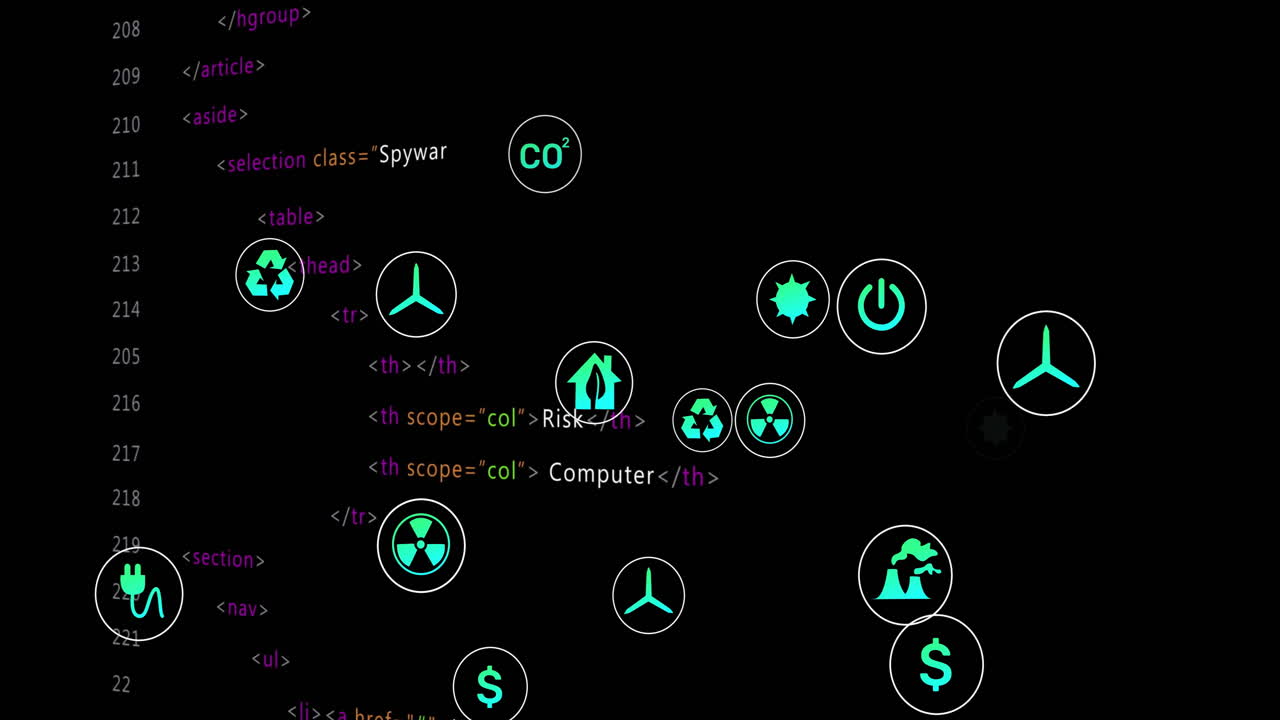 Animation of media icons over data processing
