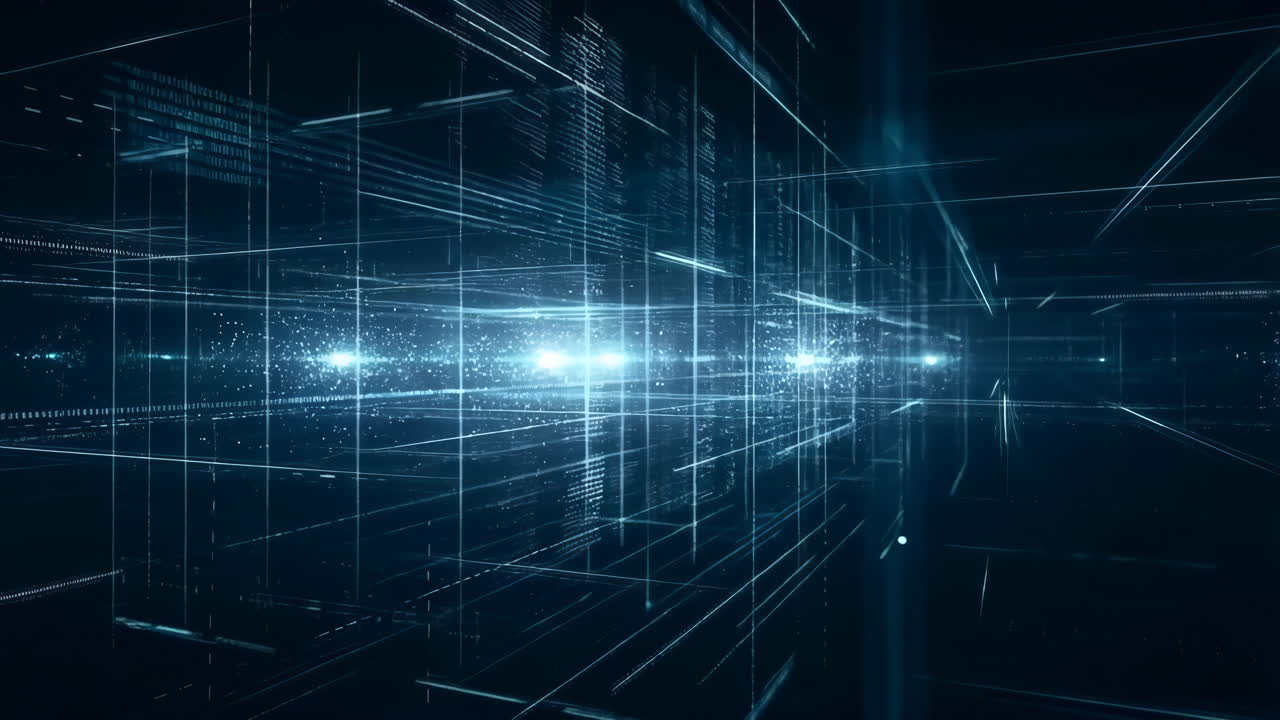 Futuristic Abstract Digital Network and Data Flow