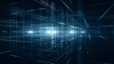 futuristic abstract digital network and data flow