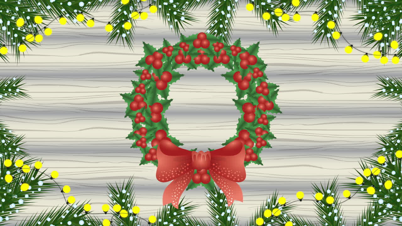 feliz navidad animación con corona de corona