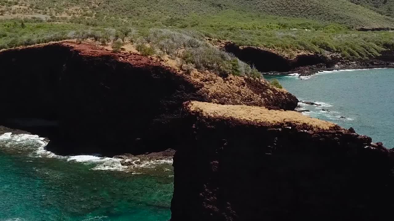 드론 공중 시차 크리스탈 푸른 물 하와이 여름