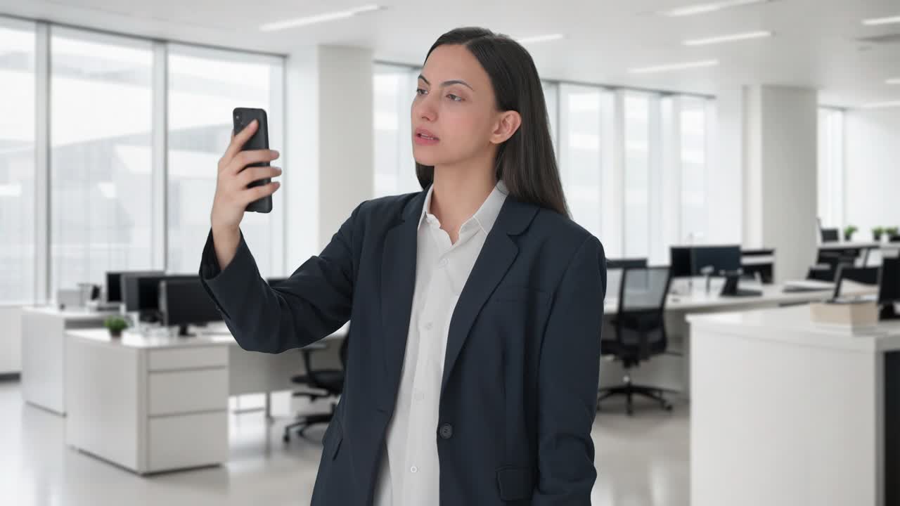 gerente india hablando por video llamada.