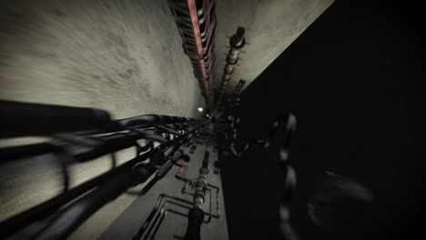 dark tunnel with rusty pipelines 04