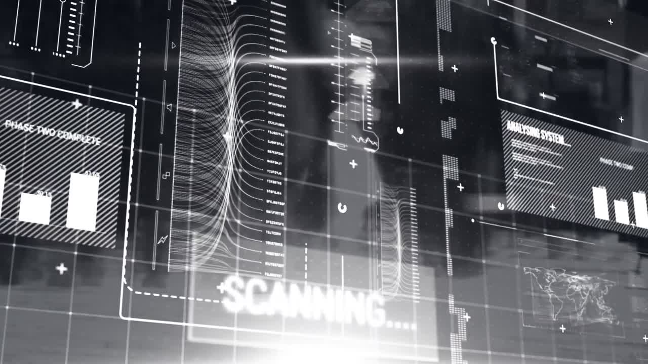 animazione dell'elaborazione dei dati su schermi