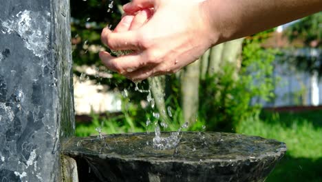 man who washes hands