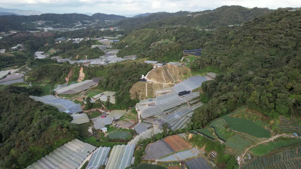 vista general del paisaje del distrito de brinchang dentro del área de cameron highlands de malasia