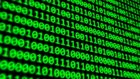 Binary Code Program Digits on Dark Computer Monitor Screen - 4K Seamless Loop Motion Background Animation