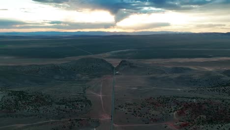 dramatic landscape over parowan gap during sunset in utah, usa