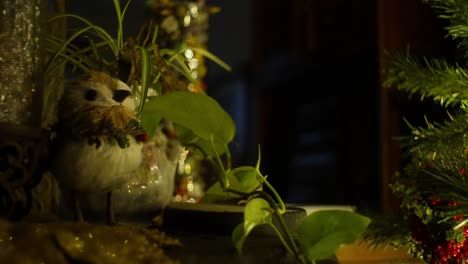 disparo estático de la ornamentación y las luces de navidad