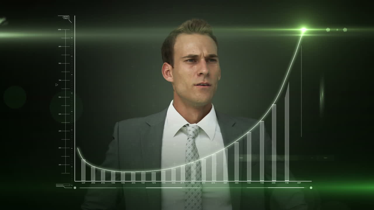 бизнесмен, использующий цифровой интерфейс